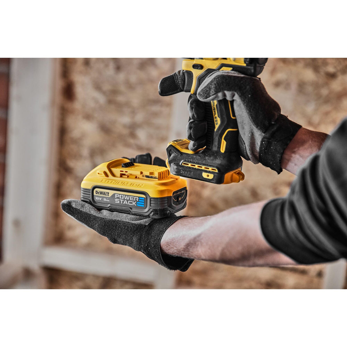 Taladro atornillador 18 V 90 Nm (2 x 5,0 Ah Powerstack) en estuche TSTAK - DEWALT DCD800H2T-QW