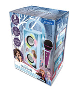 LEXIBOOK, Frozen, Altavoz Luminoso Bluetooth portátil con micrófono, Efectos de luz, Karaoke, inalámbrico, USB, Tarjeta SD, batería Recargable, Azul/Morado, BTP180FZZ