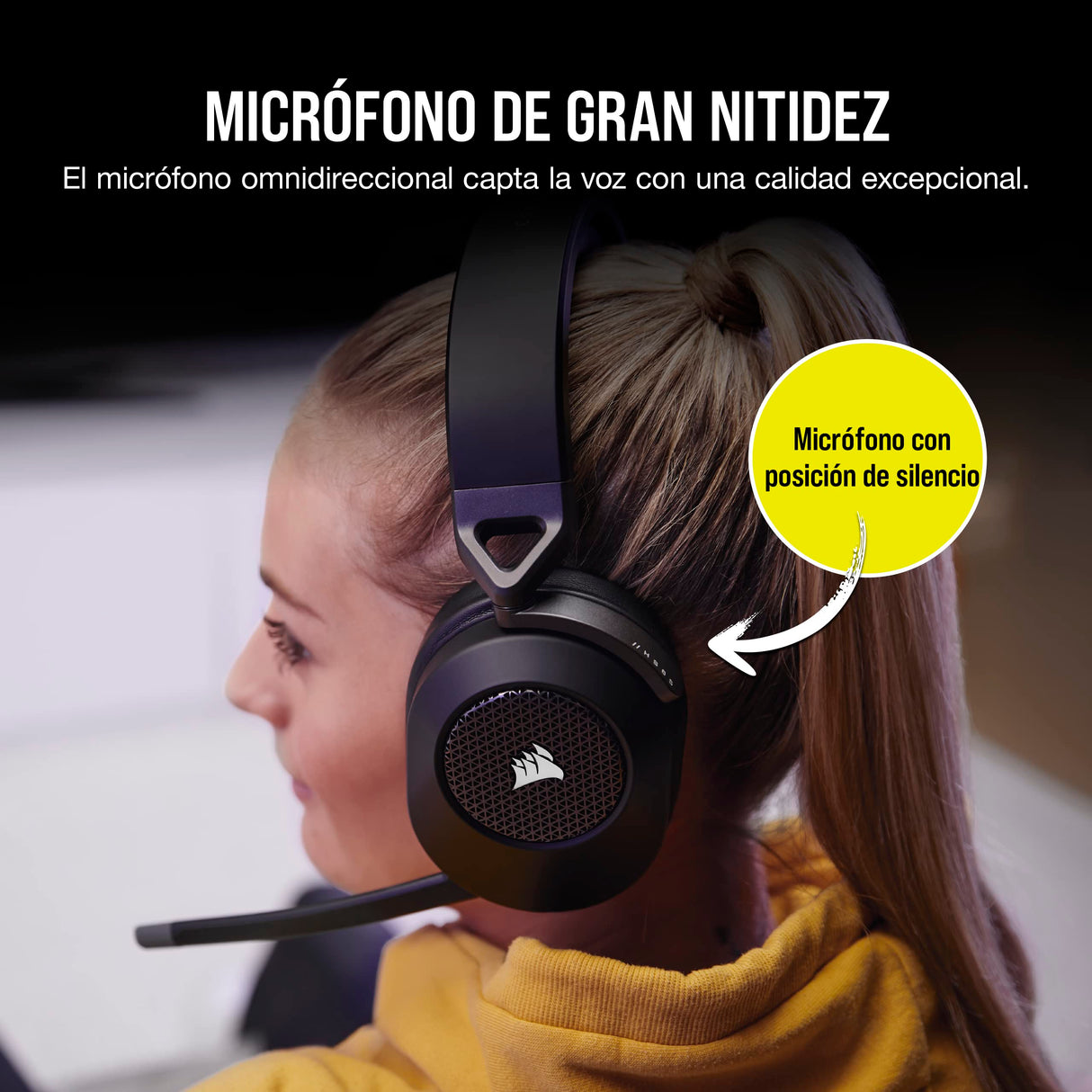 Corsair HS65 WIRELESS Auriculares para Juegos Multiplataforma con Bluetooth - Dolby 7.1 Sonido Envolvente - Micrófono Omnidireccional - iCUE - PC, Mac, PS5, PS4, Nintendo Switch, Móvil - Carbono