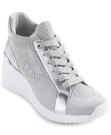 DKNY Kasia-Lace Up Wedge, Zapatillas Mujer, Gris Plateado, 40.5 EU