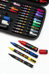 Uni-Ball 186840 - POSCA Marker Set, 40 rotuladores acrílicos en anchos de trazo PC-1MC, PC-3M, PC-5M, PC-8K