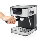 Tescoma 909010 - Máquina de espresso manual de 19 bar, con lanza de vapor, brazo de doble salida, calentadores de suelo, línea President