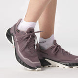 Salomon ALPHACROSS 5 GORE-TEX, Zapatos de senderismo para Mujer, Moonscape Black White, 39 1/3 EU
