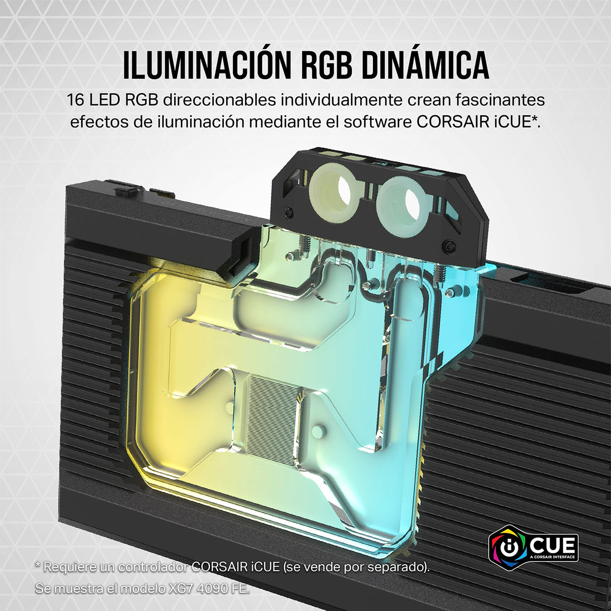 Corsair Hydro X Series XG7 RGB RX 7900 XTX Bloque de refrigeración líquida para GPU - para AMD Radeon™ RX 7900 XTX - Bloque de refrigeración líquida para GPU de Cobre - Negro