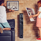 Energy Sistem Tower 7 - Torre de sonido con la tecnologia True Wireless (100 W, luz ambiente, pantalla, USB/microSD, Bluetooth, FM) color negro