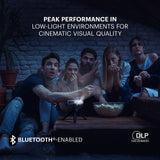 KODAK - Proyector Inteligente HD portátil Luma 400 - Compatible con Wi-Fi, Bluetooth, HDMI y USB - Resolución Original de hasta 150" 720p (4K), 200 lúmenes ansi - Trípode Incluido