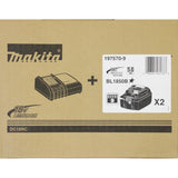 Makita 197570-9 Power Source Kit - Juego de 2 baterías para Herramientas eléctricas (con estación de Carga), Color Azul