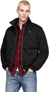 Tommy Jeans Cazadora Acolchada Hombre Essential Quilted Jacket con Cremallera, Negro (Black), L