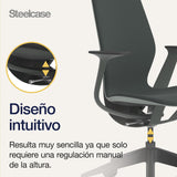 Steelcase SILQ Silla ergonómica de altura ajustable, carcasa de plástico platino sólido o merle y tapicería pimienta