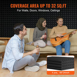 VEVOR Paneles de Espuma Acústica 1200 x 600 x 50 mm, Paneles de Pared Insonorizados con Diseño Piramidal, Resistentes al Fuego, Paneles Absorbentes de Sonido para Paredes y Techos de Estudios, 4 uds