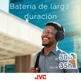 JVC Auriculares Inalámbricos Bluetooth, 50 Horas de Batería, Bluetooth 5.3, Auriculares Cancelación de Ruido con Micrófono Integrado, 3 Modos de Sonido, Conexión Multipunto (Negro) - HA-S95N