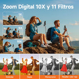 Rollei Powerflex 10x Retro Cámara Digital, 64MP 4K Camara de Fotos con Batería y Zoom Digital 10x Cámara con 8 Modos 2.88" LCD Cámara Fotografica Portátil Vintage, Cámara-Digital-Fotos-Fotografica