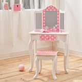 Mesa de Tocador Rosa de Madera con Espejo y Taburete de Teamson Kids TD-11670F