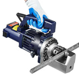 VEVOR Cortadora de Varillas de Refuerzo Hidráulica Eléctrica, 1000 W, hasta 4-20 mm en 3 Segundos, Acero de Alta Potencia con Caja de Herramientas y Lata de Aceite, Negra y Azul, 410 x 115 x 220 mm
