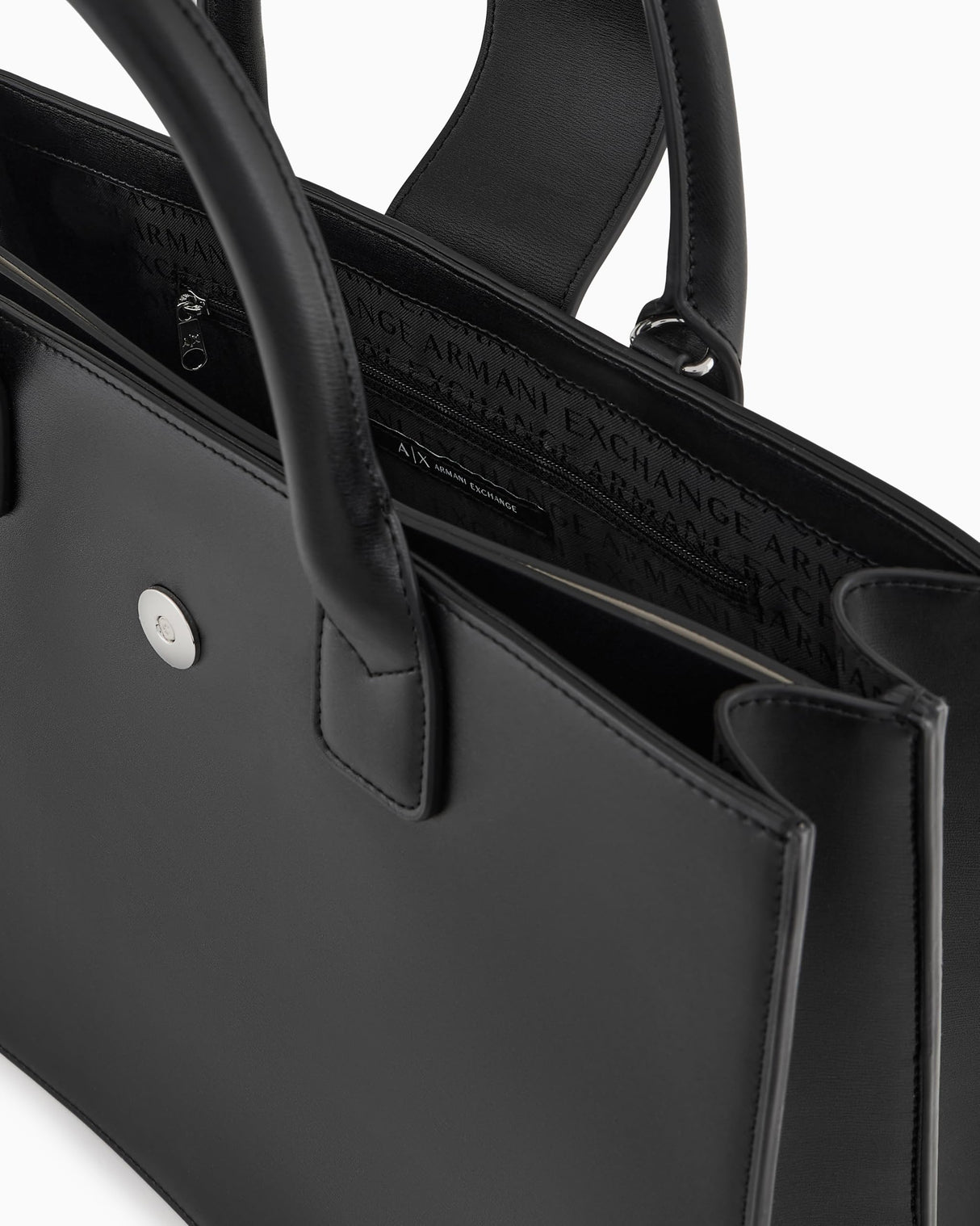 Armani Exchange Jodie, Sustainable, Logo Plate Closure, Medium Tote Mujeres, Negro, Talla única