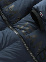 Tommy Jeans Cazadora de plumas Mujer Down Printed con cuello alto, Azul (Dark Night Navy), M