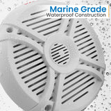 Pyle PLMRX67 Blanco altavoz - Altavoces (2.0 canales, Alámbrico, Terminal, 65 - 20000 Hz, 4 Ω, Blanco)