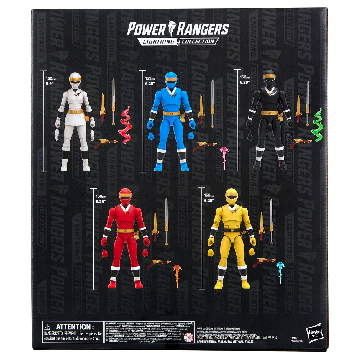 Power Rangers - Lightning Collection - Pack de 5 Alien Rangers - Figuras Premium coleccionables de 15 cm con Accesorios