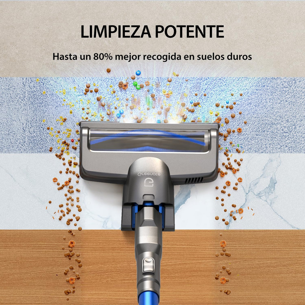 Greenote Aspiradora sin Cable,23000pa Ligero Aspiradora Inalámbrica,Aspirador Vertical con Luces LED,Multifuncional 6 en 1,Funciona 35 Mins,Peso 1,5 kg,para Suelos Duros y Alfombra de Pelo Corto