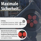 Brennenstuhl Carrete de Cable Profesional KA 3110 5 IP44 (Cable H07BQ-F 3G1,5 de 33 m en Rojo, Uso en Obra y Exterior Permanente, 5 enchufes de Seguridad, Made in Germany)