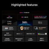 ASUS ROG Strix XG27AQDMES - Monitor Gaming de 27 Pulgadas, 1440p QD-OLED, 240 Hz, Neo Proximity Sensor, OLED Care Pro, ELMB, 99% DCI-P3, DisplayWidget Center