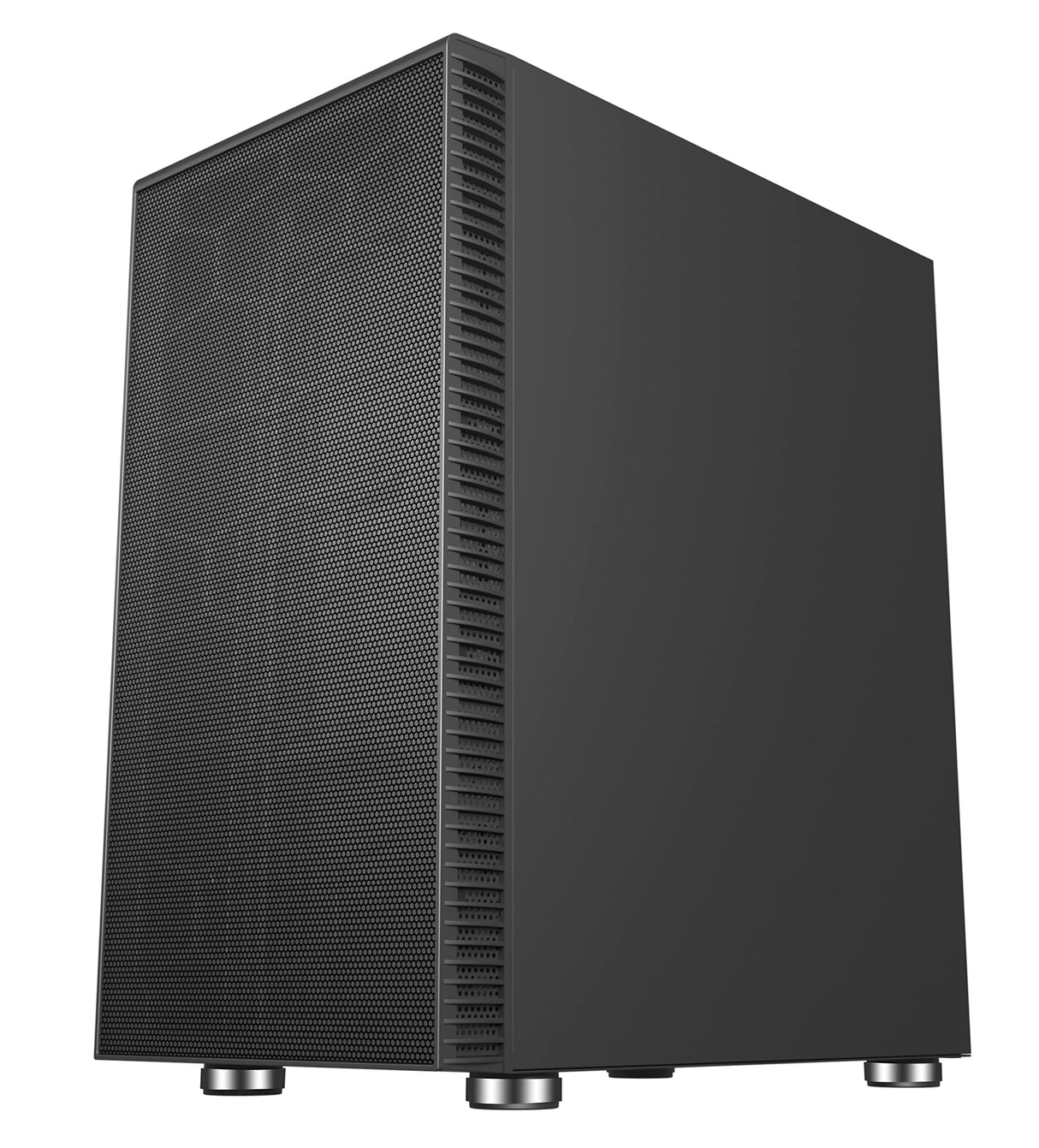 SaharaGaming P44 - Carcasa de Malla Negra y Vidrio Templado sin Ventilador ni concentrador, Compatible con E-ATX, ATX, Micro-ATX e ITX
