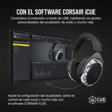 Corsair HS60 HAPTIC Auriculares Estéreo para Juegos con Efectos Hápticos en Los Bajos (Taction Technology, Almohadillas de Lujosa Espuma Viscoelástica, Micrófono Extraíble) Camo