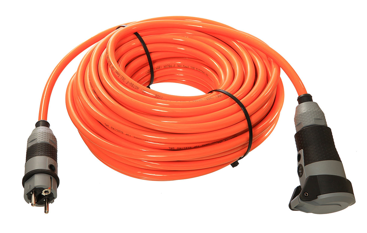 as - Schwabe Cable de extensión SCHUKOultra Pro - 50 m H07BQ-F 3G2,5-230V/16A/3.500W - Resistente Aceite y abrasión - Uso rudo - protección contra Polvo y Salpicaduras IP54 - Naranja/Gris – 62264