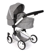 Bayer Chic 2000 - Cochecito para muñecas Linus, 3 en 1 para niños de 4 a 8 años, Juego de Cochecito para muñecas, Vaqueros Grises