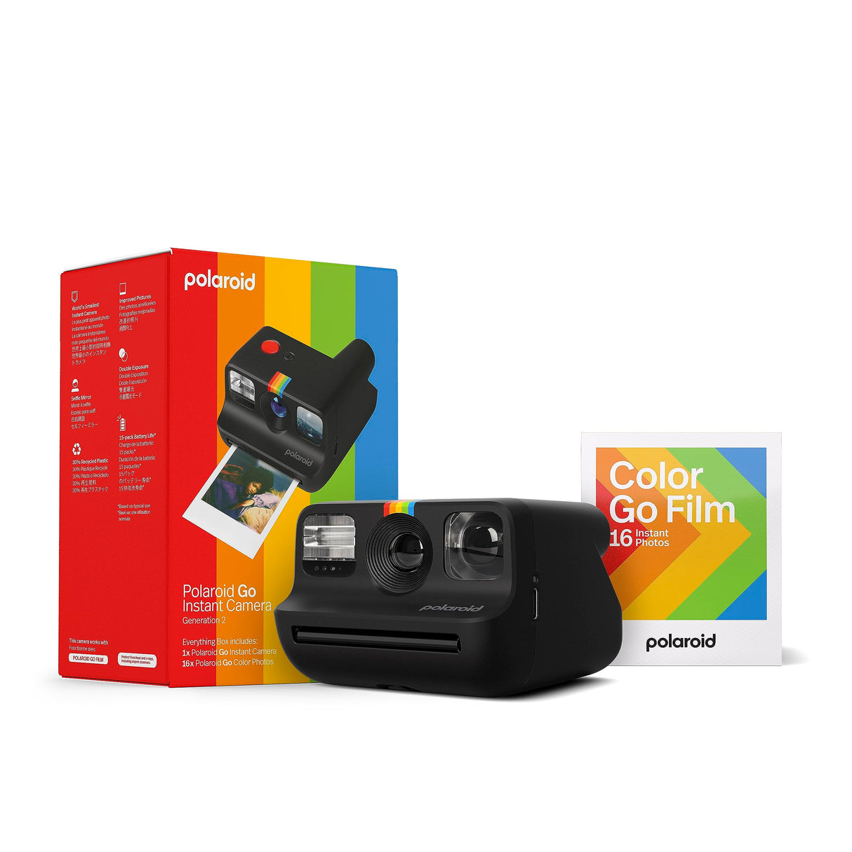 Everything Box Polaroid Go Generation 2 Negro Camara instantanea, Cámara y película