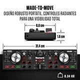 Numark DJ2GO2 Touch Controlador DJ USB Compacto de 2 Canales para Serato DJ Con Mezclador Crossfader, Interfaz de Audio y Jog Wheels de Sensibilidad Táctil