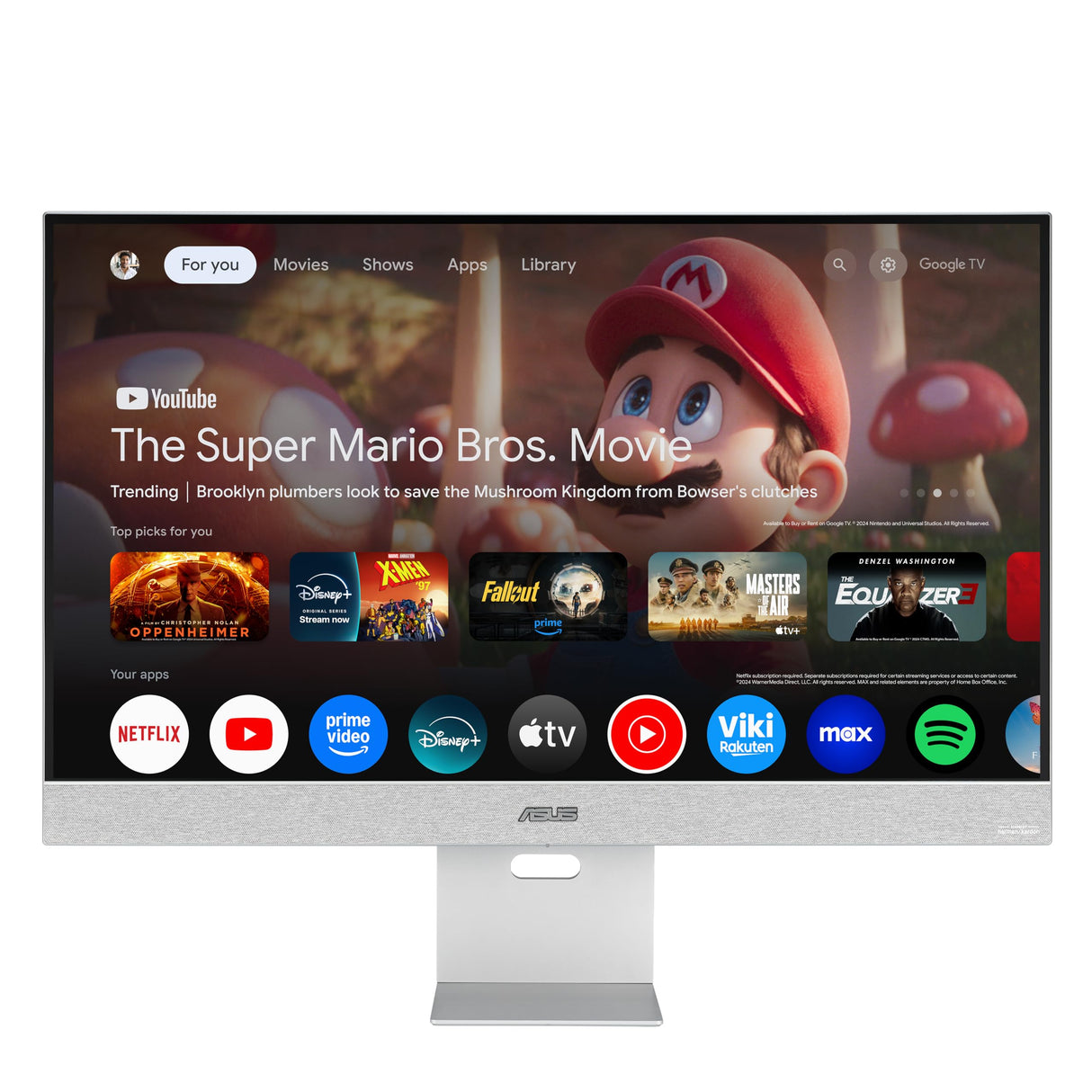 ASUS ZenScreen Smart MS32UC Monitor IPS UHD (3840 x 2160) de 31.5" con 98% DCI-P3, Google TV, Altavoces Harman Kardon, USB Tipo-C, HDMI, DisplayPort, Control múltiple y transmisión en Directo
