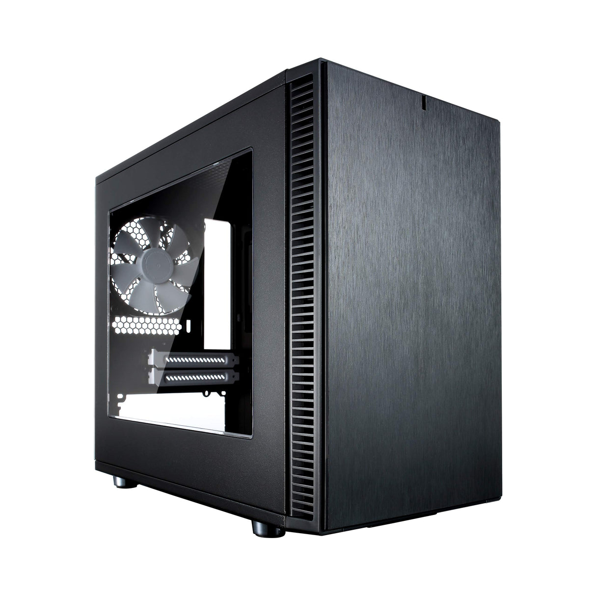 Fractal Design Nano S Window , Mini Tower Computer Case , ITX , Optimized for High Airflow and Silent Computing with ModuVent Technology ,2x Fractal Design Dynamic X2 GP,14 Fans included ,Black Window