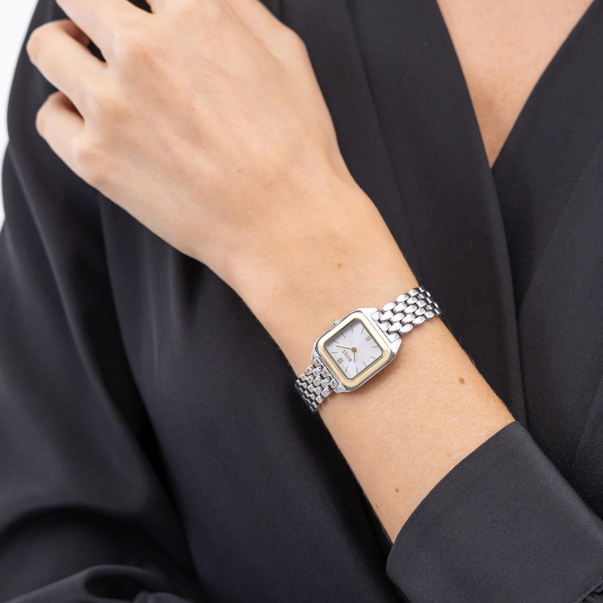 BOSS Reloj De Movimiento De Cuarzo De Dos Manecillas para Mujer Colección MAE Petite con Correa de Acero Inoxidable Plateada - 1502821