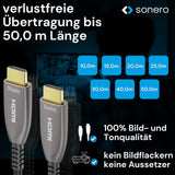 Sonero 30m de Cable HDMI 2.0b, híbrido de Fibra óptica, UHD 2160P, 4K60Hz, 4:4:4, HDR, 18Gbps