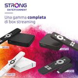STRONG SRT420 TV Box Android TV 4K con Puerto Ethernet, DVB-T2, 2GB RAM + 16GB Almacenamiento, Chromecast Integrado, WiFi, Asistente De Voz Google, HDR10+, Dolby Audio Y Dolby Vision