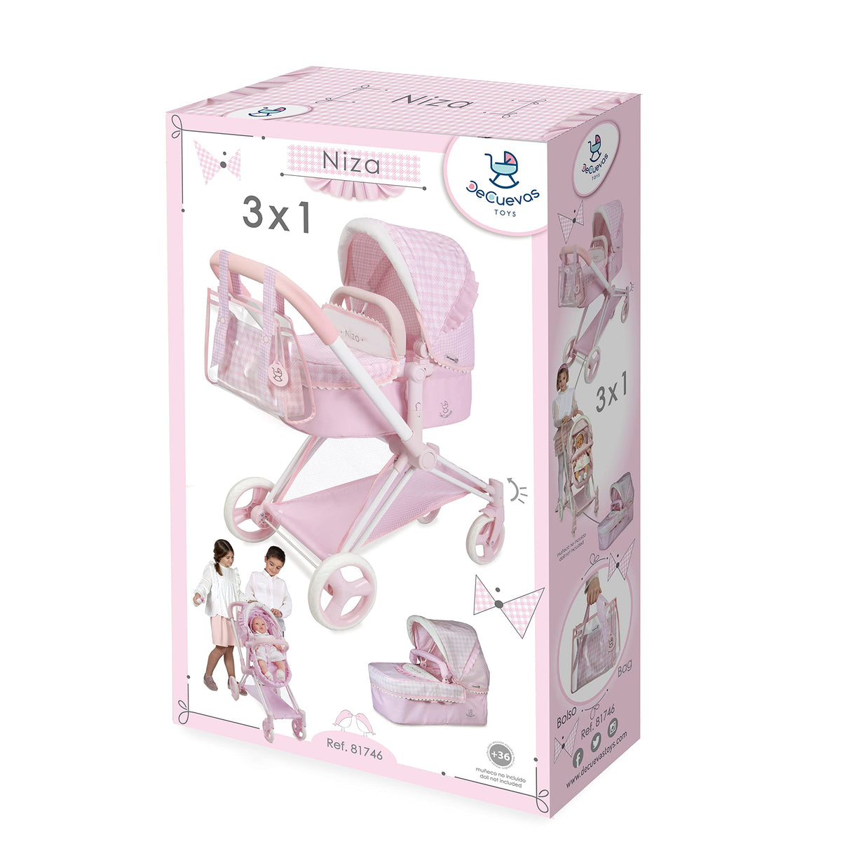 Carro de Muñecas 3 en 1 Niza DeCuevas 81746
