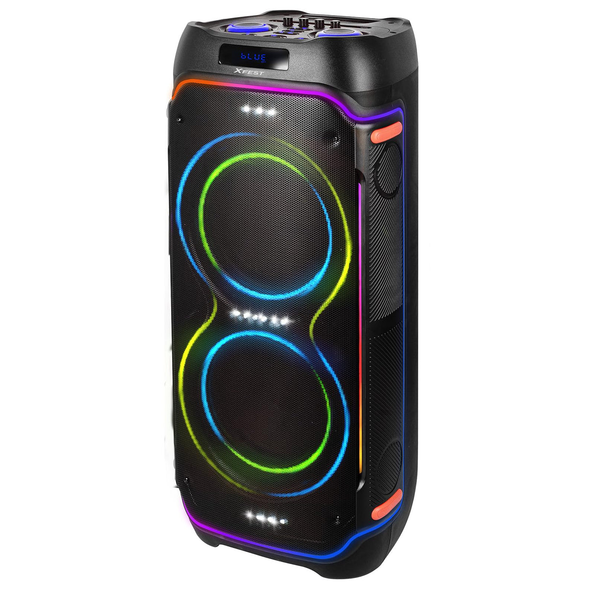 Trevi XFest XF 3600 Pro - Altavoz inalámbrico de 200 W, Altavoz portátil con micrófono inalámbrico Incluido, entradas USB, Micro SD, AUX-IN, función TWS, Karaoke Party Speaker con batería integrada