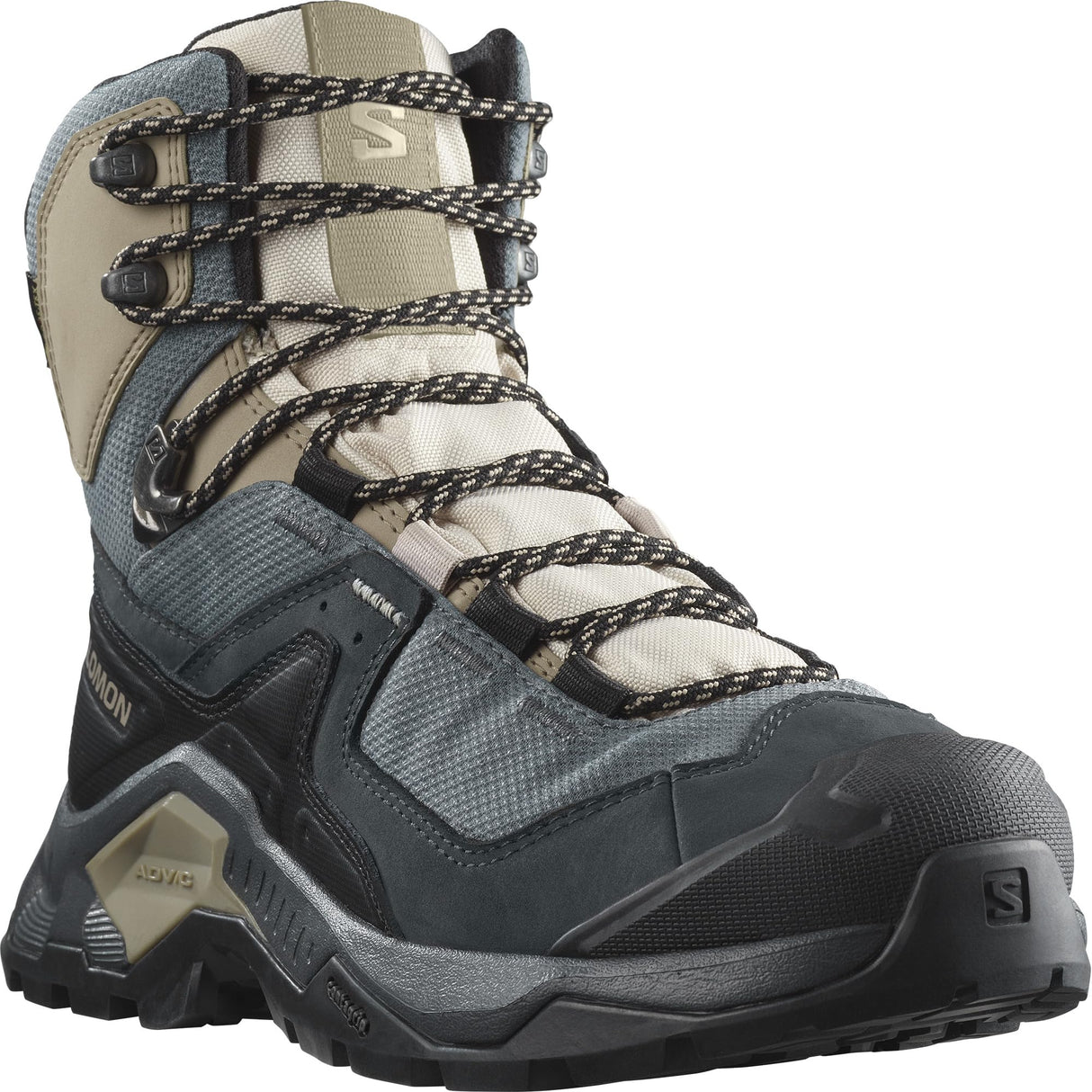Salomon Quest Element Gore-Tex Botas de Senderismo de Piel para Mujer, Impermeable, Agarre Máximo, Zapatos Trekking, Ebony, 37 1/3