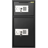 BuoQua Caja Fuerte de Seguridad con Llave de 75 x 34 x 34 cm, Caja de Seguridad Digital con Cerradura de Seguridad BXG-052, Caja Fuerte Digital de Hierro Fuerte de 33 ", Diseño 2 en 1 Negro