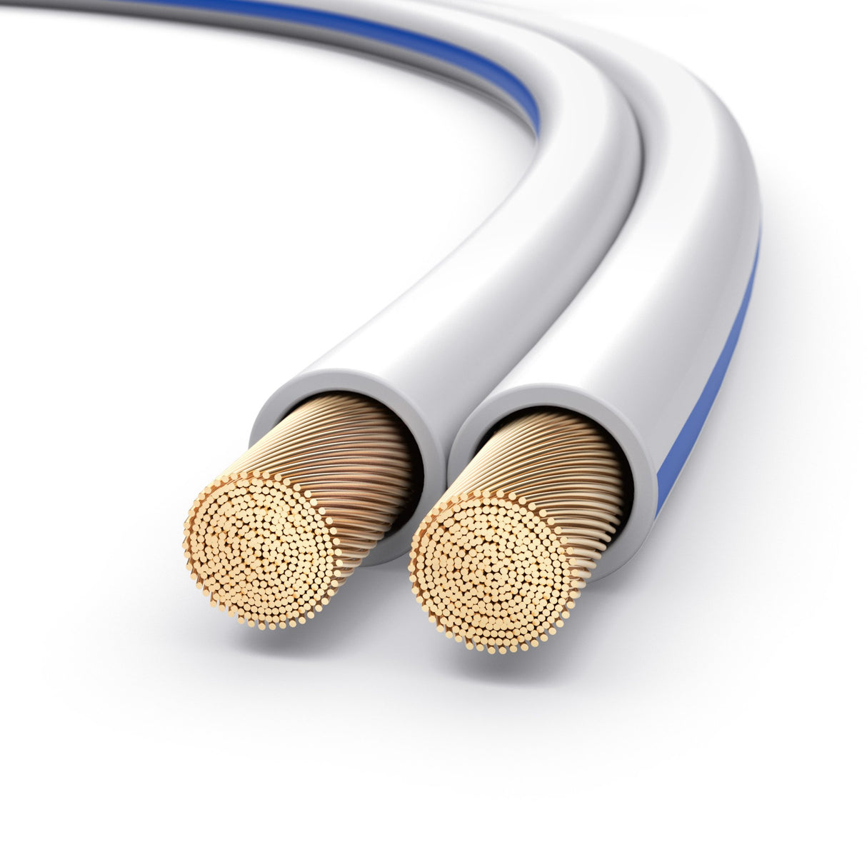 PureLink SP011-050 Cable de altavoz 2 x 2.5mm² (99.9% OFC cable de cobre sólido 0.10mm) Cable de altavoz de alta fidelidad, 50m, blanco