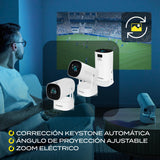 OVERMAX MULTIPIC EZ Mini Proyector 4K FullHD con Batería Integrada, Corrección Keystone, Imagen hasta 200", Wi-Fi Bluetooth 5.3, 2000 Lúmenes, Proyector de Estrellas, Mando a Distancia, Android 9.0