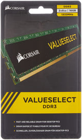 Corsair Value Select - Módulo de Memoria Principal de 16 GB (2 x 8 GB, DDR3, 1333 MHz, CL9) (CMV16GX3M2A1333C9)