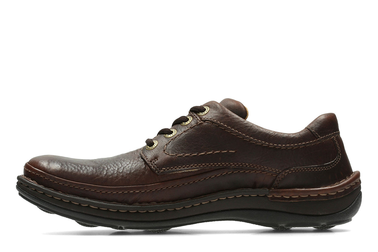 Clarks Nature Three, Botas derby Hombre, Mahogany Leather, 44.5 EU
