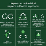 iRobot Roomba Plus 405 Combo con Base AutoWash multifunción y autolimpiable, Lavado y Secado mopas DualClean elevables, Clearview LiDAR, 75 días de autovaciado, Doble fregado con SmartScrub, App_N