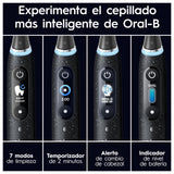 Oral-B iO 10 Cepillo de Dientes Eléctrico con Mango Recargable, 3 Cabezales de Recambio y Estuche de Viaje con Cargador, Diseñado por Braun, Regalos Originales para Mujer y Hombre - Negro