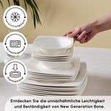 Karaca Vajilla Vesta White para 12 personas, 52 piezas, elegante vajilla de porcelana para 12 personas, incluye platos, tazas, cuencos y cubiertos