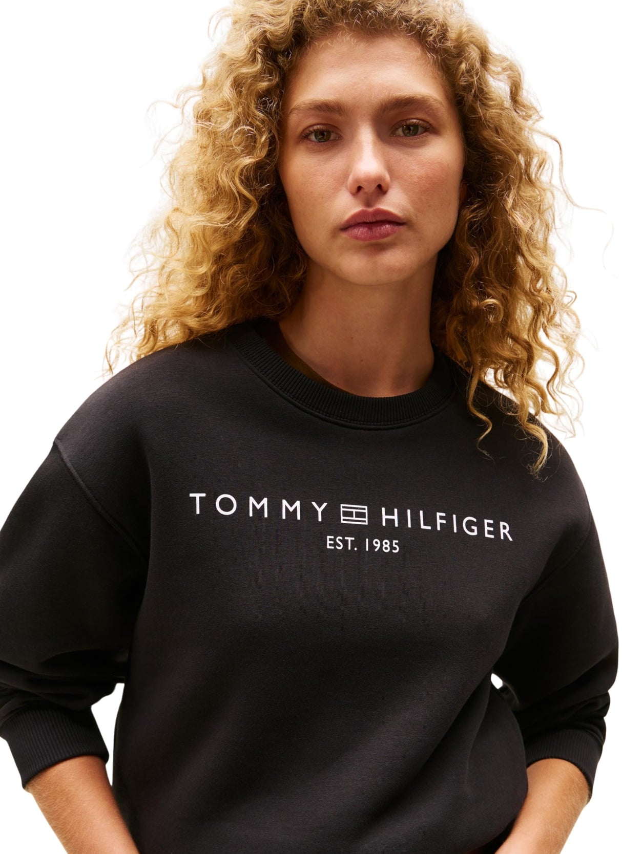 Tommy Hilfiger Sudadera Mujer sin Capucha, Negro (Black), XXL