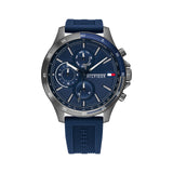 Tommy Hilfiger Reloj Analógico de Cuarzo Multifunción para Hombre con Correa de Silicona Azul Marina - 1791721