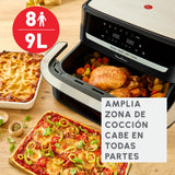 Moulinex Dual Easy Fry Flex, Freidora de aire con separador FlexCook, 9L de Capacidad Para Hasta 8 personas, 7 Programas Preestablecidos, Negro, EZ9228F0